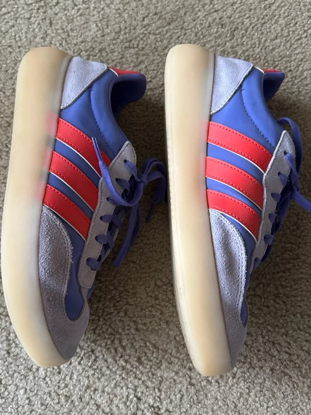 adidas Purple Sneakers with Orange Stripes